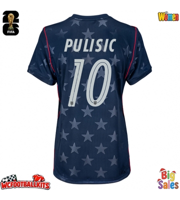 United States Christian Pulisic #10 Replica Away Stadium Shirt for Women World Cup 2026 Short Sleeve